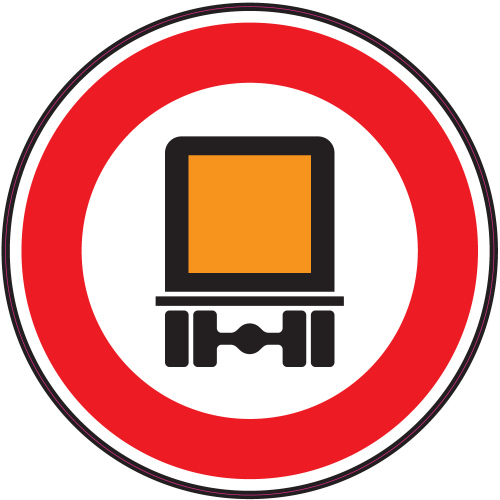 Autocollant Panneau Interdiction Transport Marchandises Dangereuses