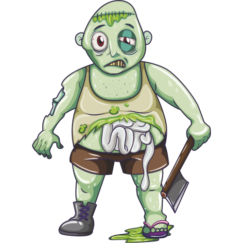 Autocollant Zombie Hache