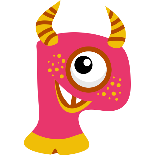 Autocollant Alphabet Enfant Monstre P