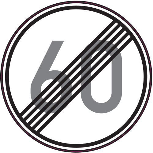 Autocollant Panneau Indication Fin Limitation Vitesse 60km/h