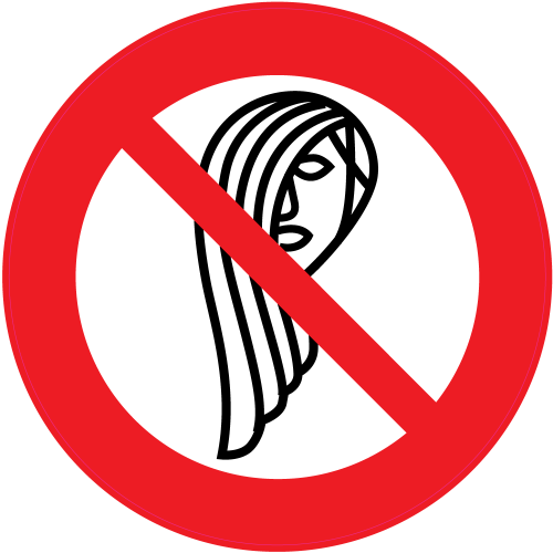 Autocollant Panneau Interdiction De Porter Des Cheveux Longs