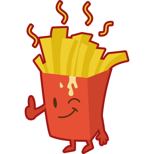 Autocollant Fast Food Frites Smiley