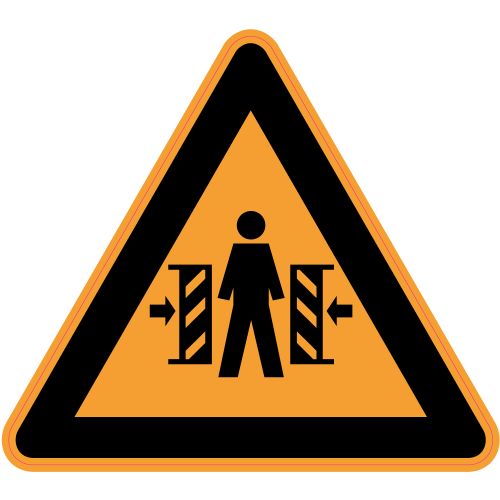 Autocollant Panneau Danger D'écrasement