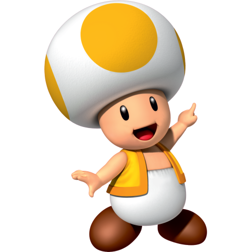 Autocollant Mario Toad Jaune