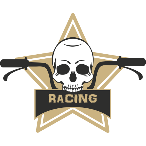 Autocollant Racing Skull
