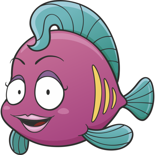 Autocollant Enfant Poisson Dame