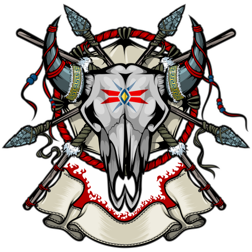 Autocollant Indien Skull