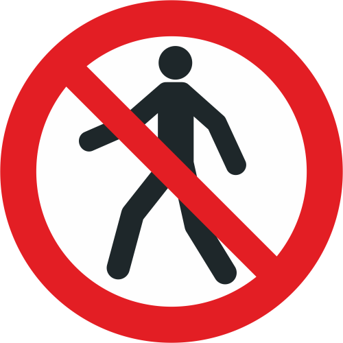 Autocollant Interdiction Aux Piétons