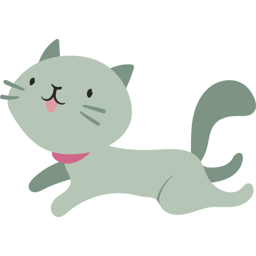 Autocollant Chat Court