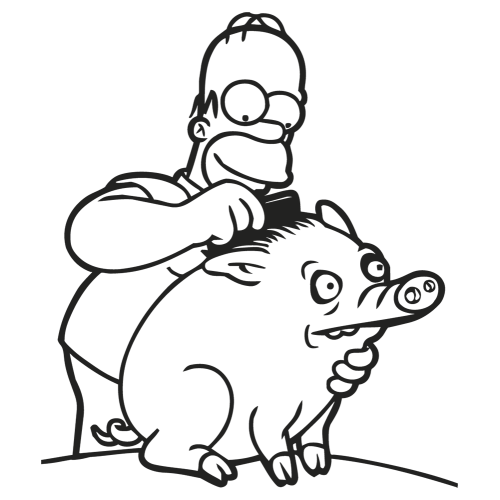 Sticker Geants Homer Spider Cochon