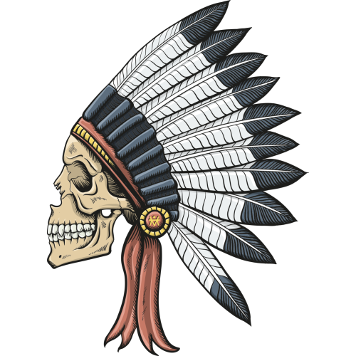 Autocollant Indien Skull