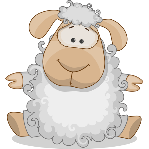 Autocollant Mignon Mouton