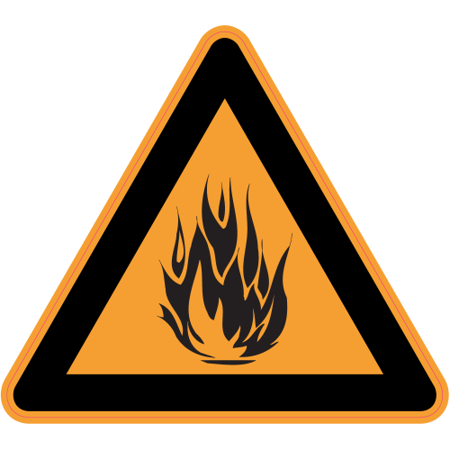 Autocollant Panneau Danger Matériaux Inflammables