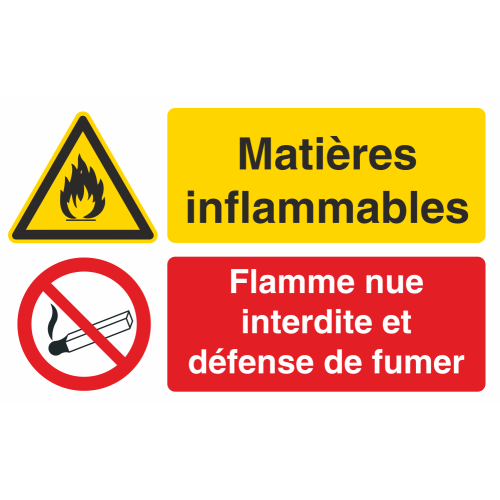 Autocollant Matières Inflammables / Défense Fumer 2