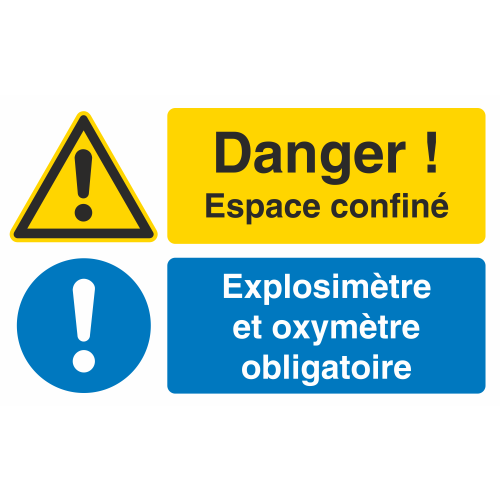 Autocollant Espace Confiné / Explosimètre Et Oxymètre Obligatoire