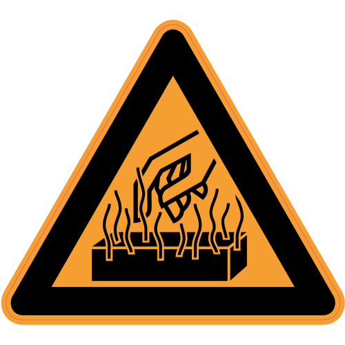 Autocollant Panneau Danger Pièces Très Chaudes