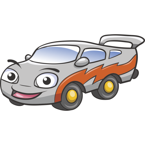 Autocollant Voiture Enfant Course Grise