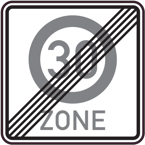 Autocollant Panneau Indication Fin De Zone 30