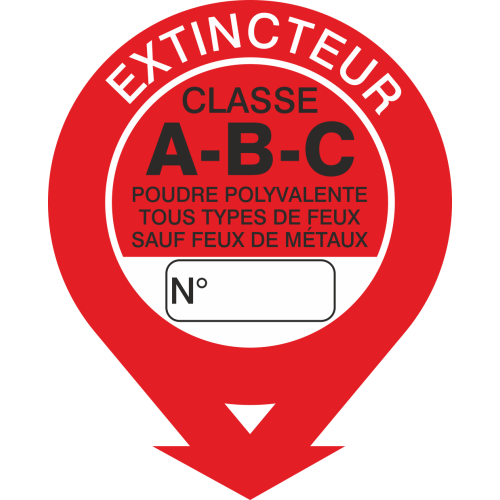 Autocollant Signalisation Extincteur Classe A-b-c