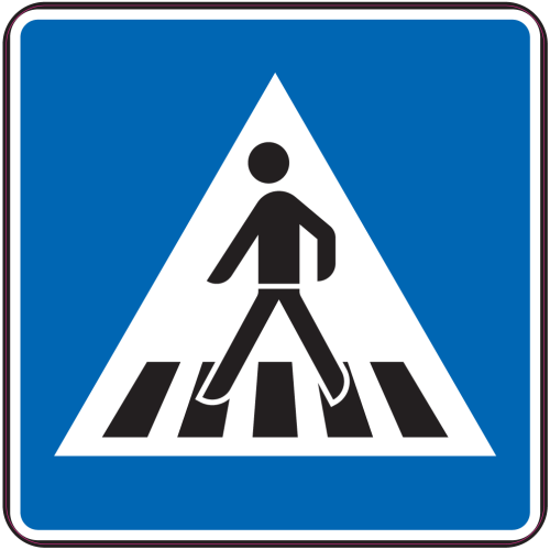 Autocollant Panneau Indication Passage Pour Pietons Gauche