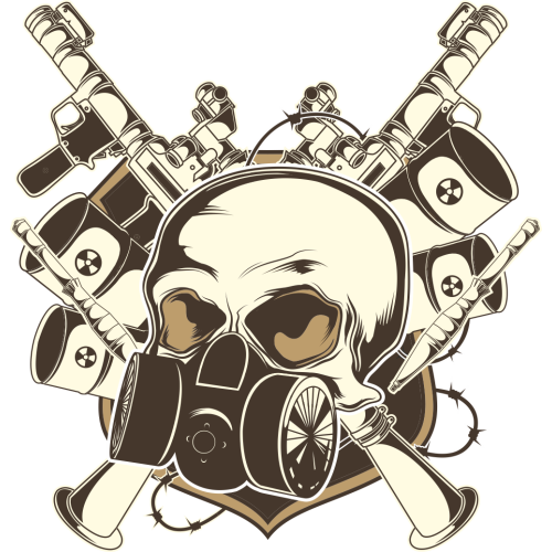 Autocollant Tête De Mort Grunge