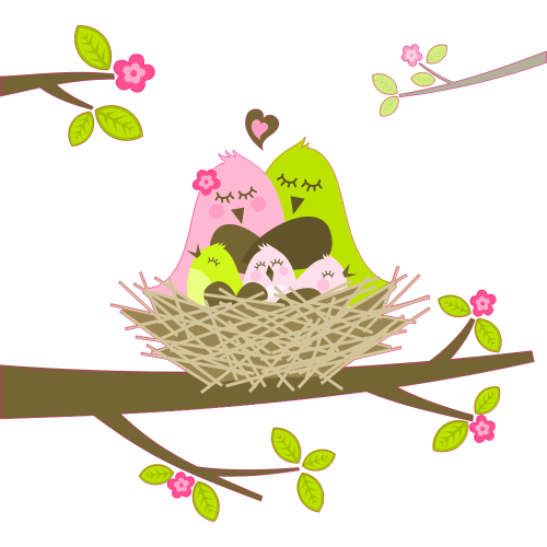 Autocollant Nid D'oiseaux