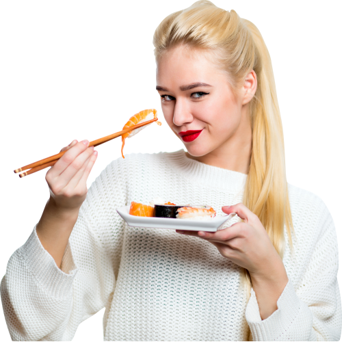 Autocollant Personne Femme Sushi 4