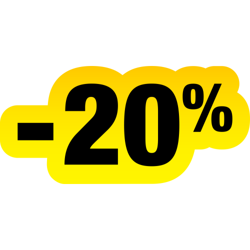 Autocollant Soldes Jaunes Et Noir -20%