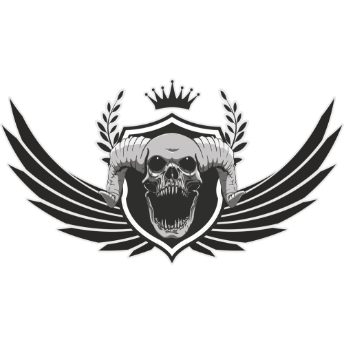 Autocollant Tête De Mort Diable