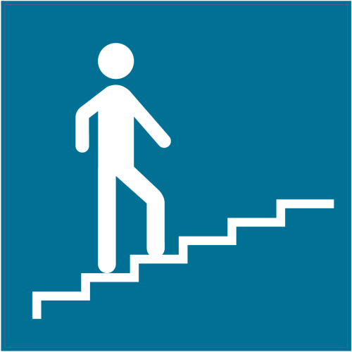 Autocollant Panneau Indication Monter Escaliers Droit