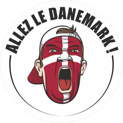 Autocollant Football Allez Le Danemark