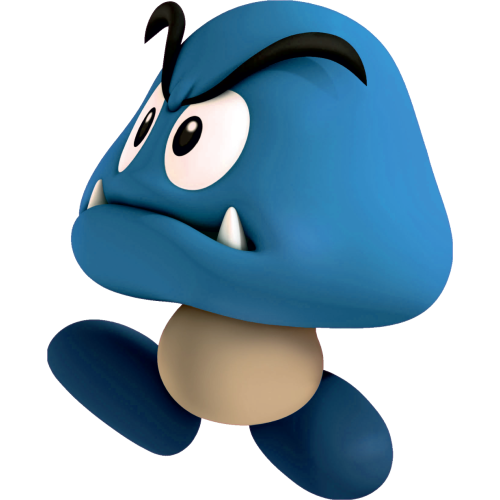 Autocollant Mario Goomba Bleu