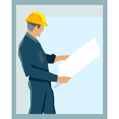 Autocollant Métier Travaux Publics Vitrier