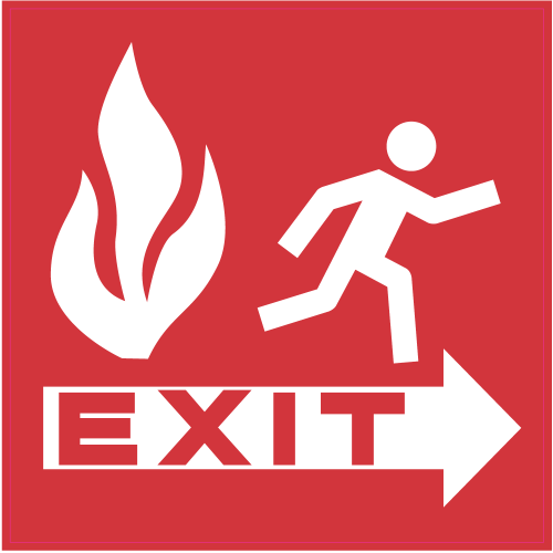 Autocollant Panneau Indication Incendie Sortie De Secours Exit