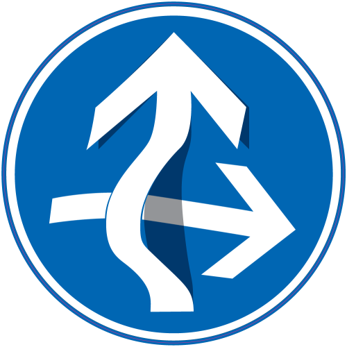 Autocollant Panneau Obligation Croisement