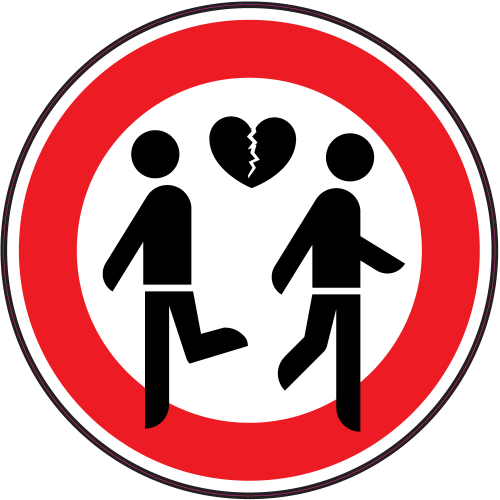 Autocollant Panneau Interdiction De Se Séparer