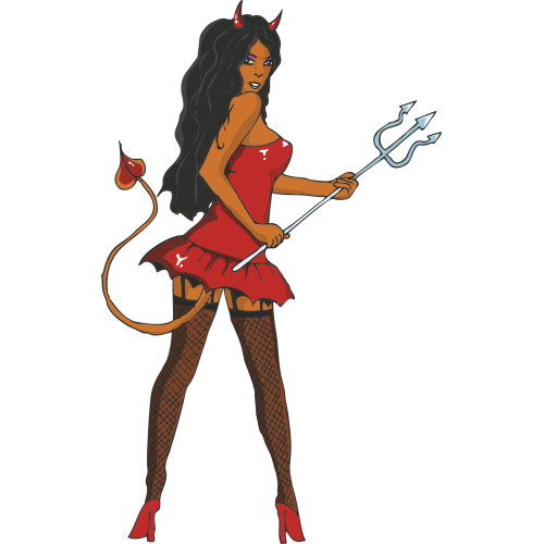 Autocollant Diable Femme Sexy