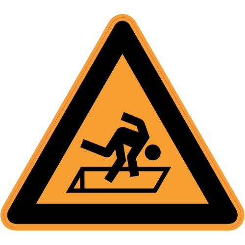 Autocollant Panneau Danger Risque De Chute