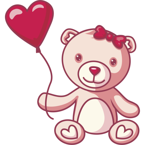 Autocollant Ours En Peluche Mignon