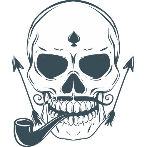 Autocollant Pirate Skull Pipe
