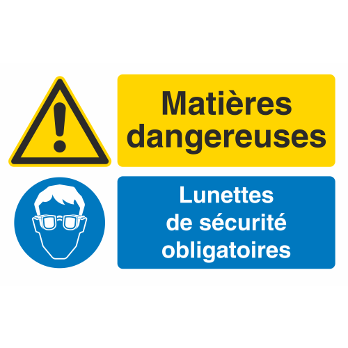 Autocollant Obligation Matières Dangereuses Port Lunette