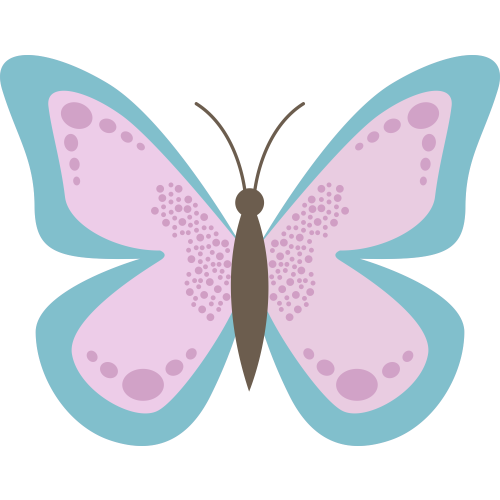 Autocollant Papillon Rose Bleu