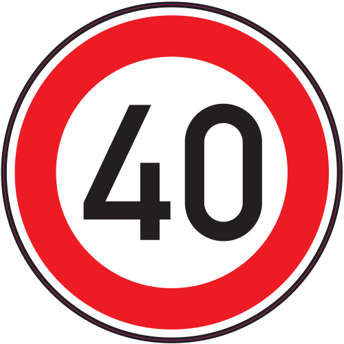Autocollant Panneau Interdiction Limite Vitesse 40km/h