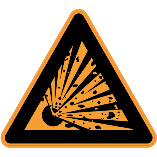 Autocollant Panneau Danger Risque Explosif