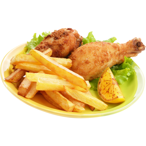 Autocollant Alimentation Frites Poulet