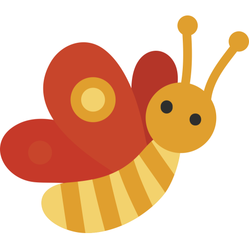 Autocollant Papillon Orange Enfant