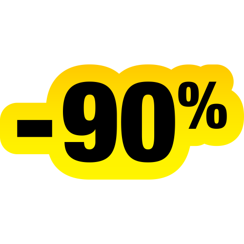 Autocollant Soldes Jaunes Et Noir -90%