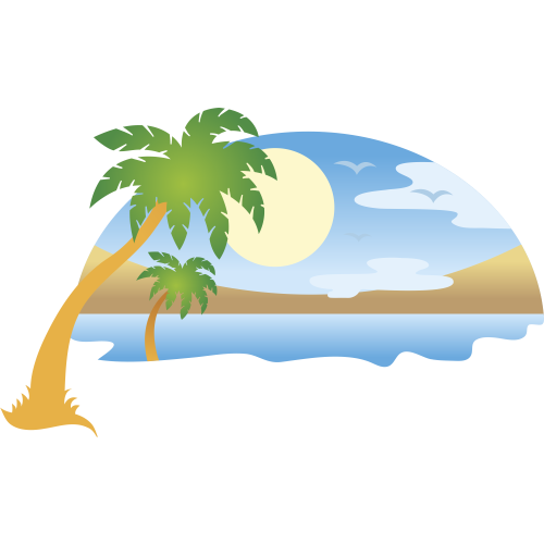 Autocollant Vacances Plage