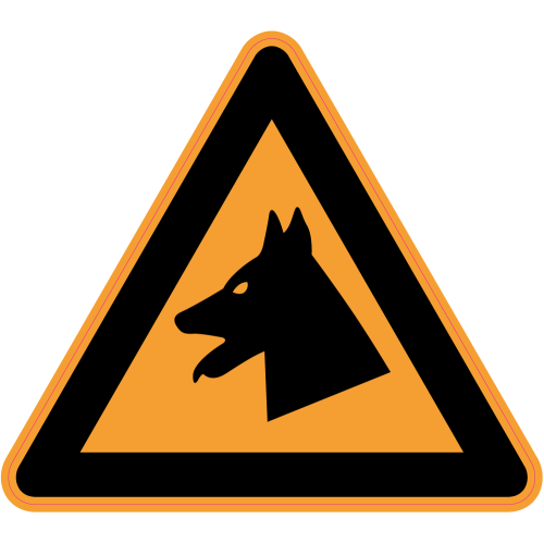 Autocollant Panneau Danger Chien De Garde