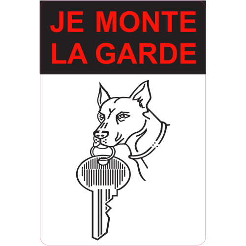 Autocollant Chien Je Monte La Garde